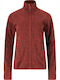 Women's Cardigan with Zipper Red Pear