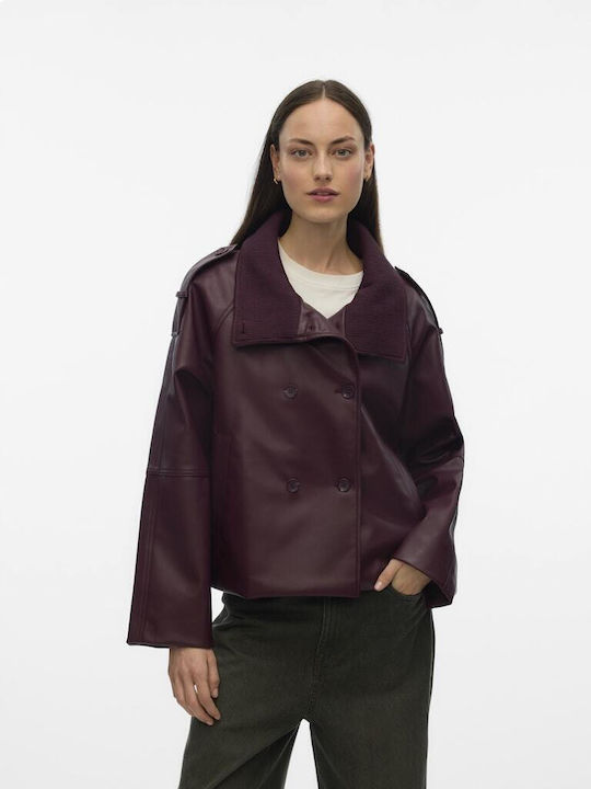 Vero Moda Γυναικεία Μπορντό Καμπαρντίνα