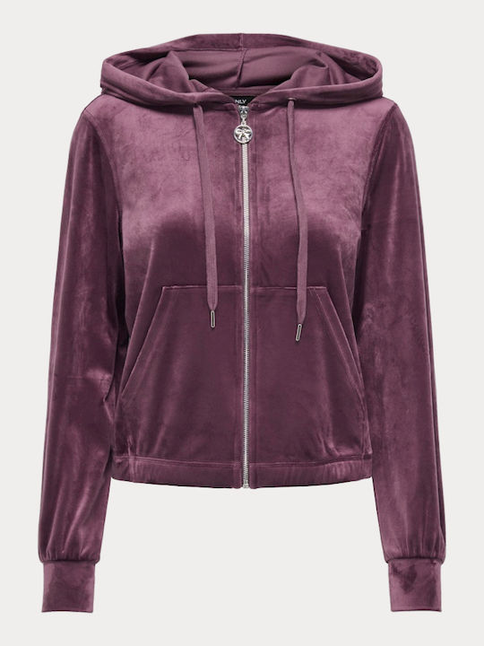 Only Rebel Long Women's Sweatshirt Jacket Velve...