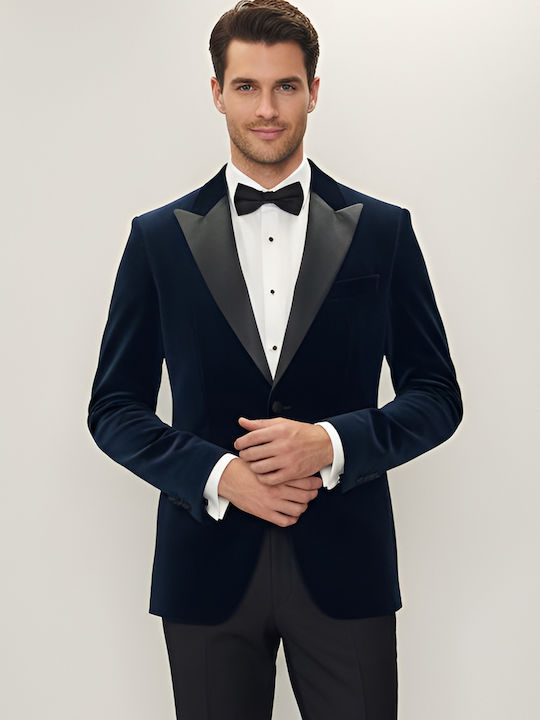 Boss Men's Suit Jacket Slim Fit Blue
