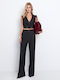 Women's Fabric Trousers Striped
