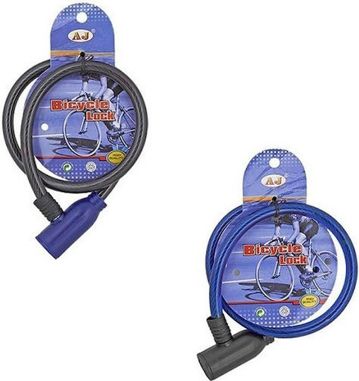 Bicycle Lock 9mmx65cm 2 Keys Sf029 Black Blue