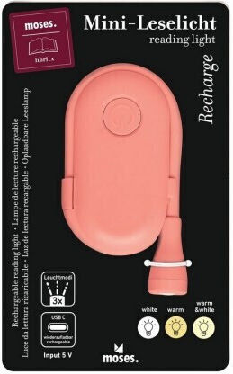 Moses LED-Buchlicht mit Klemme Rosa