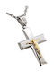 VTJ Men's Cross with the Crucified from Gold Plated Silver with Chain