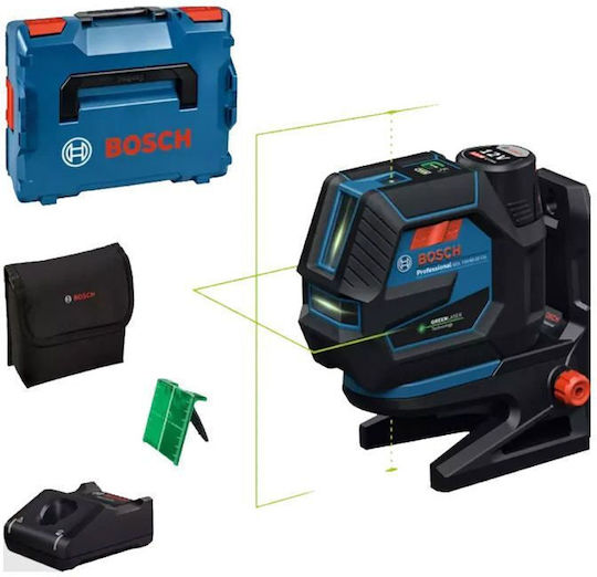 Bosch Линейно Лазерен нивелир Зелен лъч 12V с Работен обхват 25м