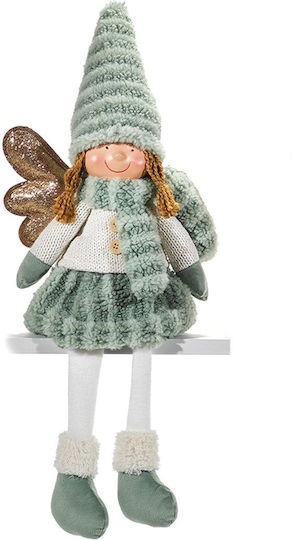 General Trade Sitting Angel Figure Hat Scarf 33cm 0x0x33cm Green Gtr