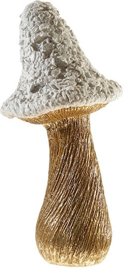 Zen Collection Polyester Pilz Weiß Gold 12x10,7x25,2cm