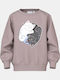 Kids Sweatshirt Keepsake Lilac, Yin Yang Cat Lilac