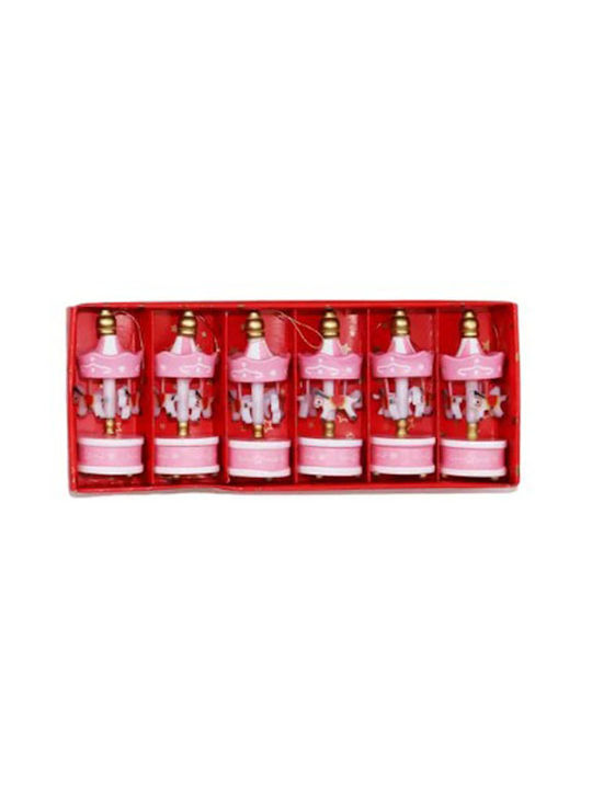 Ornamente de Crăciun pentru Brad Set 6 Bucăți Carusel 3x8cm Cadou 16918