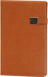 Letterpress Faux Leather Beige Rigid Notebook