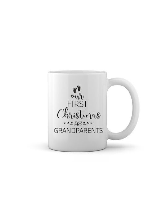 Ceramic Christmas Mug Our First Christmas As Grandparents Design 1pc