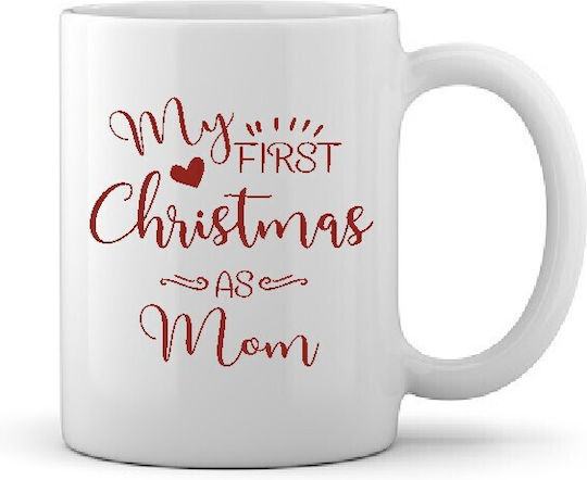 Keramischer Weihnachtlicher Becher Mein Erster Weihnachten Als Mama Design 1 Stück