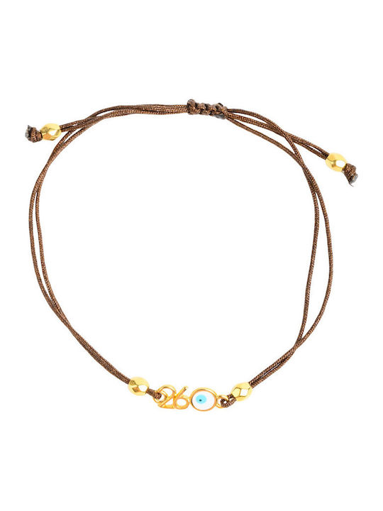 Philio Men's Bracelet Lucky Charm with design Eye Gold Plated