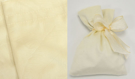 Ecru Pouch 12.5cm X 17cm Genuine Velvet Embossed Leaf Designs 0527353 12 Pieces