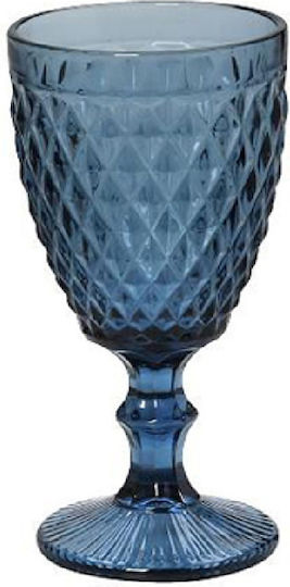 Espiel Set of Glasses Water made of Glass in Blue Color Stemmed 4pcs