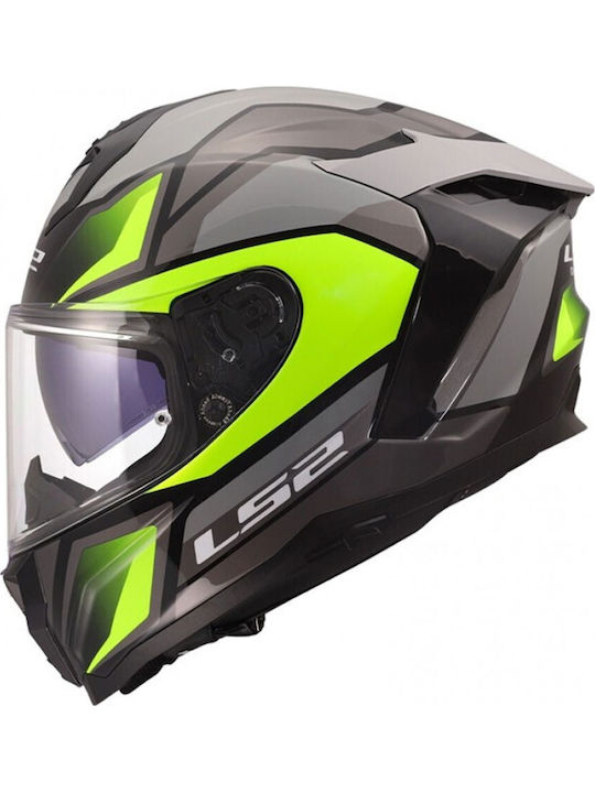 LS2 Challenger II FF817 Viper Gloss Grey/H-V Ye...