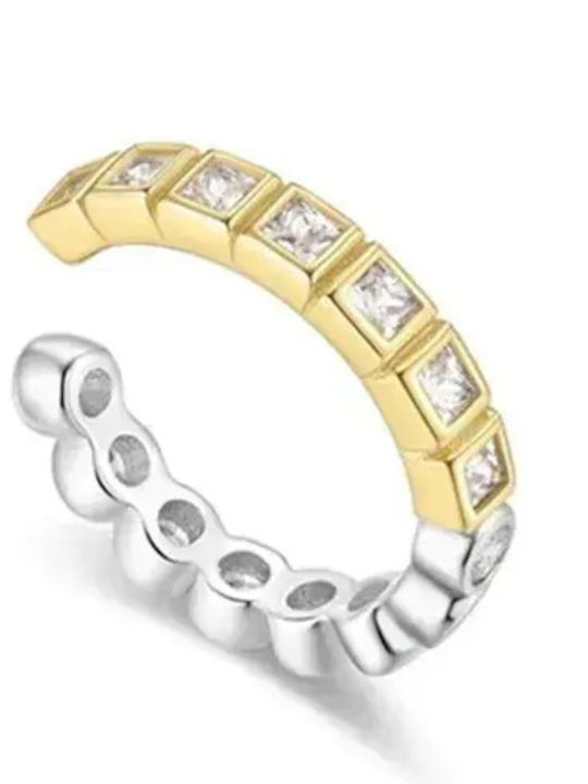 Единична Обеца Cuff от Сребърен с Камъни