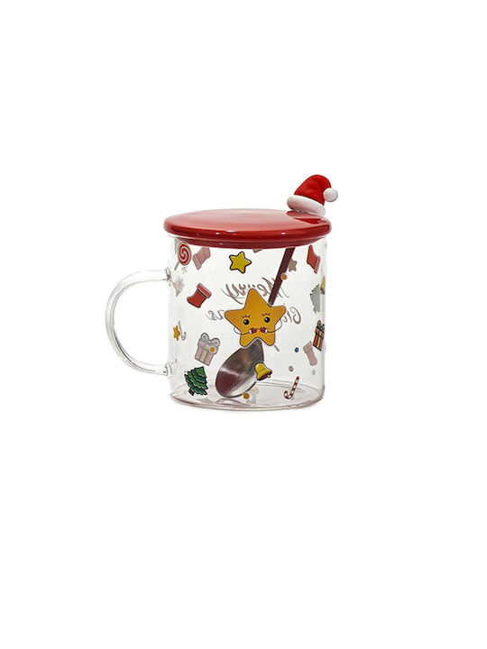 General Trade Weihnachtliche Becher Glas Rot We...