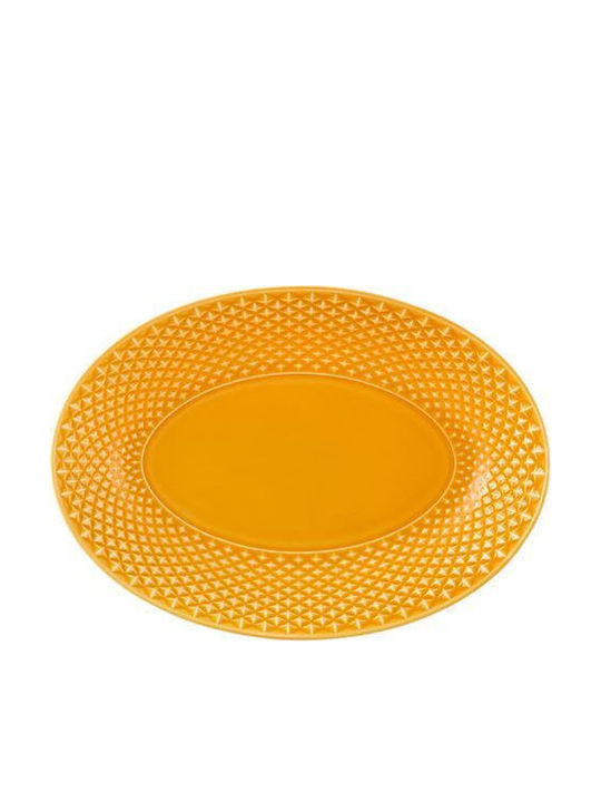 Bordallo Pinheiro Teller Untiefe Oval Keramik Gelb 28x19.7cm