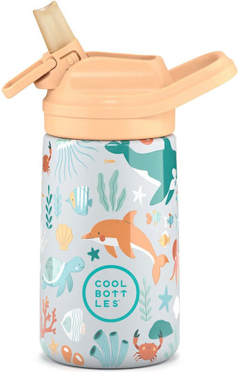 Cool Bottles Kids Water Bottle Thermos Silicone Kiddies Underwater World 350ml