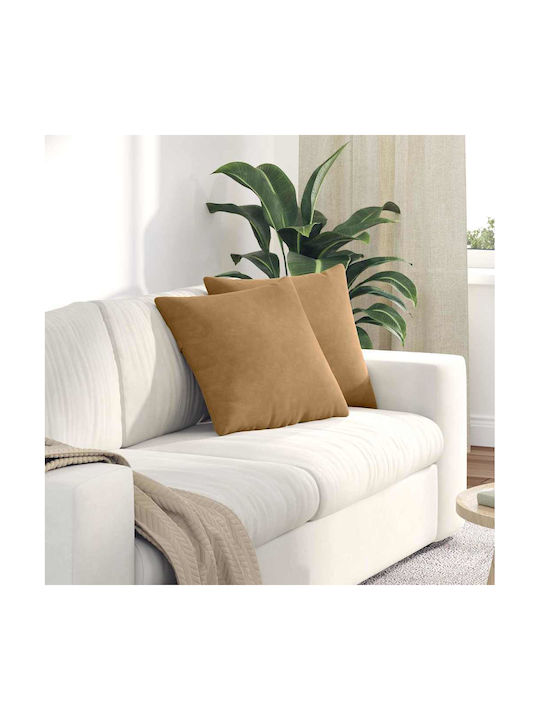 vidaXL Perna De Canapea Din Catifea Maro 45x45cm