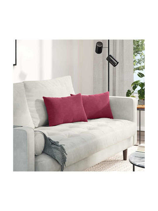 vidaXL Velvet Burgundy Sofa Cushion 30x50cm