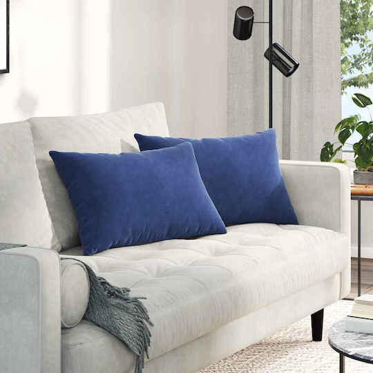 vidaXL Velvet Blue Sofa Cushion Police 40x60cm