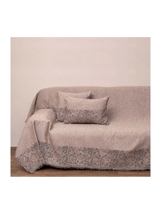 Viopros Three-Seater Sofa Throw Chenille 180x280cm Linen