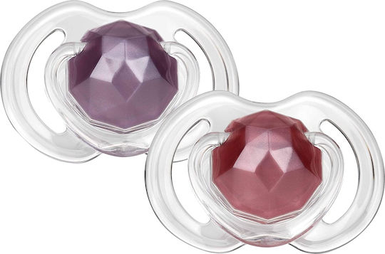 Nuby Orthodontic Pacifiers Silicone Nuby Pink / Purple for 0-6 months 2pcs