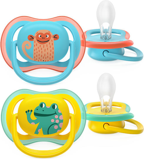 Philips Ultra Air Pacifiers Silicone with Case Yellow for 18+ months 2pcs