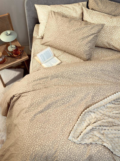 Palamaiki Duvet Cover Set Cotton Queen with 2 Pillowcases 240x250 Fasion Life Fl6284 Beige