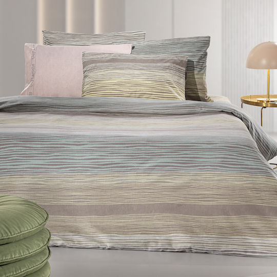 Guy Laroche Cotton Duvet Cover Set 225x245cm Super King with 2 Pillowcases Palma Palma Flannel