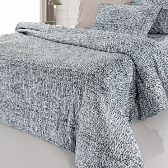 Guy Laroche Beaver Cotton Duvet Cover Set 225x245cm Super King With 2 Pillowcases Titanium