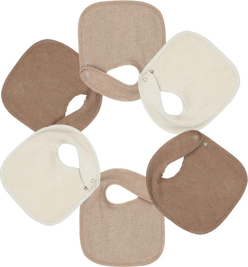 Trois Kilos Sept Bib Fabric with Button Brown 6pcs