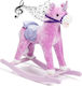 Bakaji Fabric Rocking Toy Unicorn for 3+ months with Sounds Pink