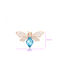 Chrysothemiss Γυναικεία Καρφίτσα Royal Bee Κρύσταλλο Aquamarine & Ζιργκόν