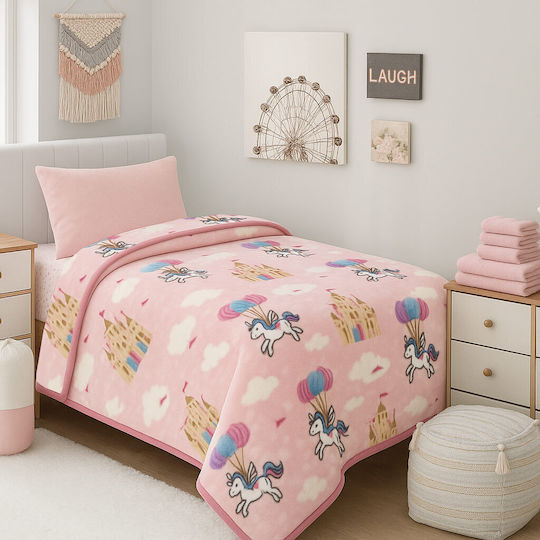 Astron Italy Samt Kinderdecke Unicorn Fly 140x110cm Astron Italy Samt Kinderdecke Unicorn Fly 140x110cm