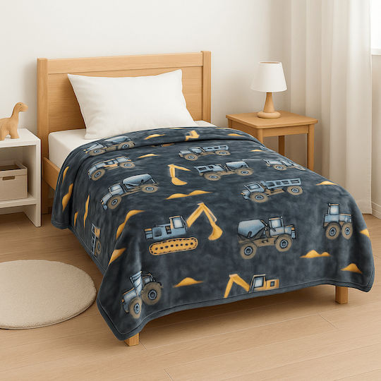 Astron Italy Pătură Catifea Trucks 220x150 cm