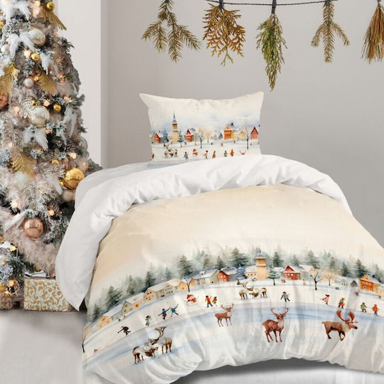 Lenjerii Deosebite Set Huse Pentru Pilote 100% Bumbac 160x220cm Simplu Cu Față De Pernă & 1 Cearșaf Joy