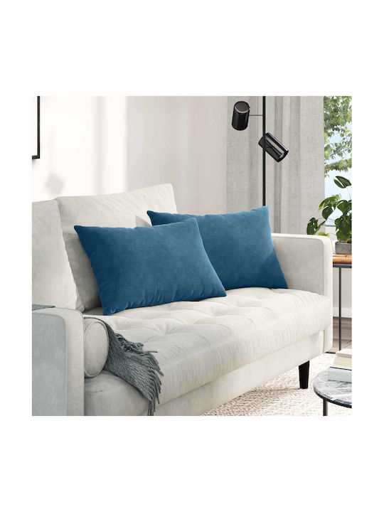 vidaXL Sofa-Kissen aus Samt Blau 40x60cm