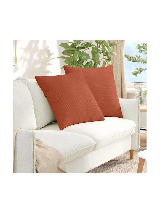 vidaXL Velvet Sofa Cushion Red Orange 60x60cm
