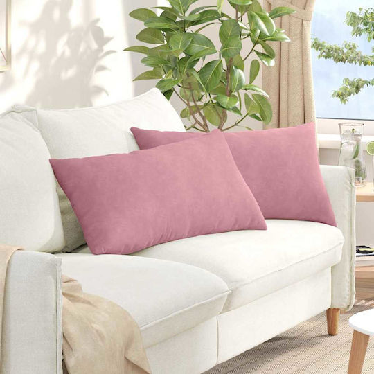 vidaXL Velvet Sofa Cushion Pink 40x80cm