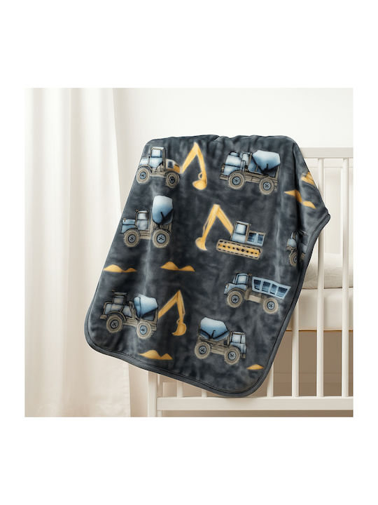 Astron Italy Κουβέρτα Κούνιας Trucks Βελουτέ Πολύχρωμο 110x140εκ.