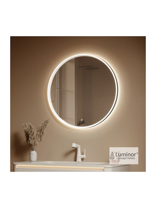Luminor Кръгло Банско Огледало 80x80см Черен