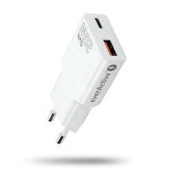everActive SC-340Q Αντάπτορας 20W με Καλώδιο USB-C
