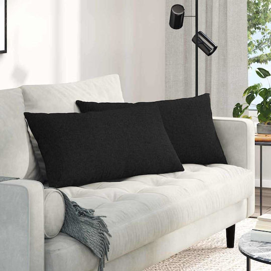 vidaXL Черна Възглавница 2 Бройки 40x80 см