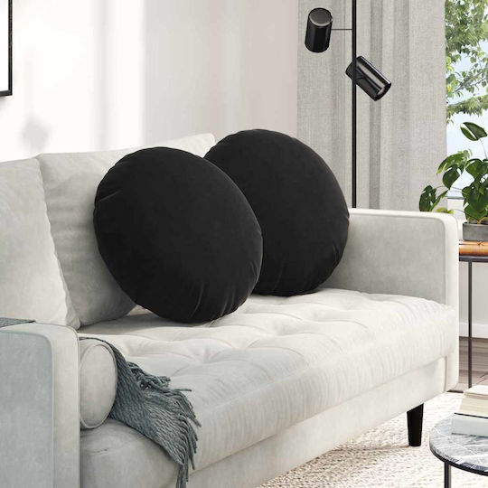vidaXL Velvet Black Sofa Cushion 40x40cm