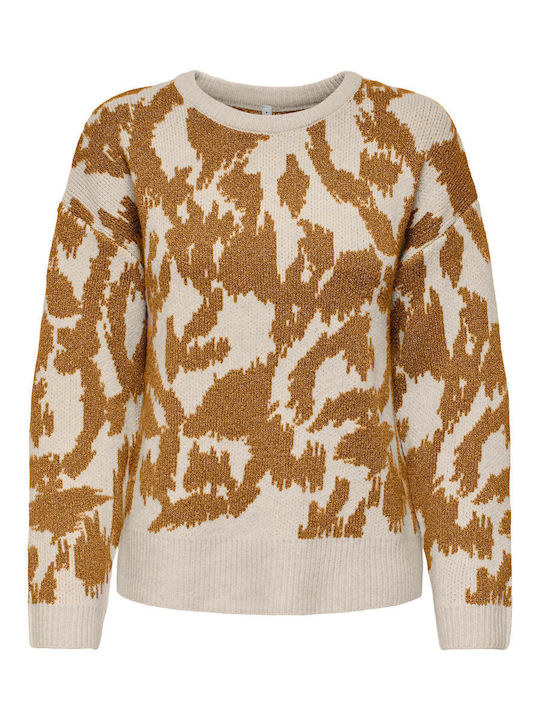 Gigi Women's Long Sleeve Sweater Woolen Golden Brown