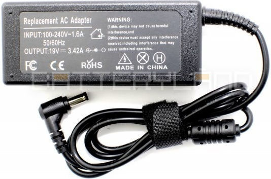 Зарядно Устройство За Лаптоп Toshiba 65W 19V 3.42A Конектор 5.5mm 2.5mm
