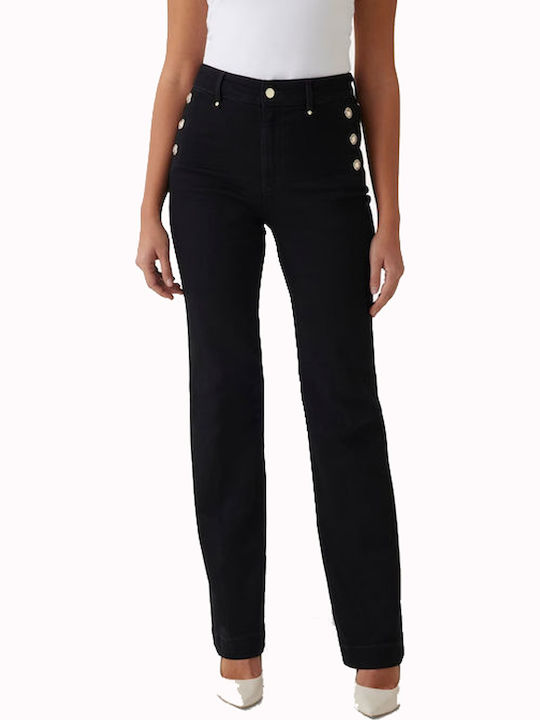 Guess Γυναικείο Jean Παντελόνι Καμπάνα Μαύρο